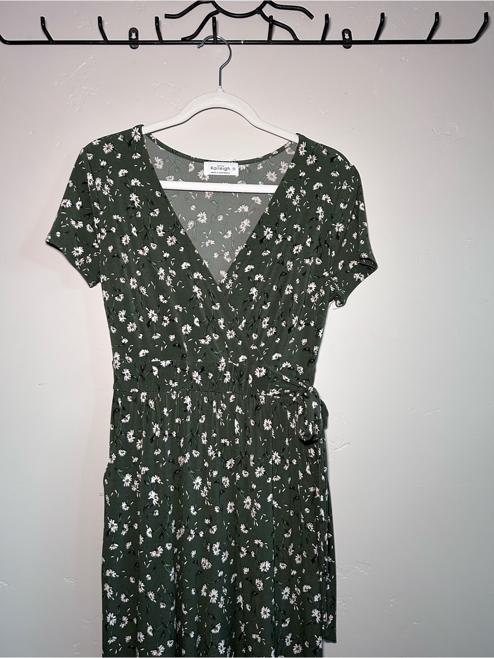 Kaileigh Dark Green Floral Wrap Jumpsuit